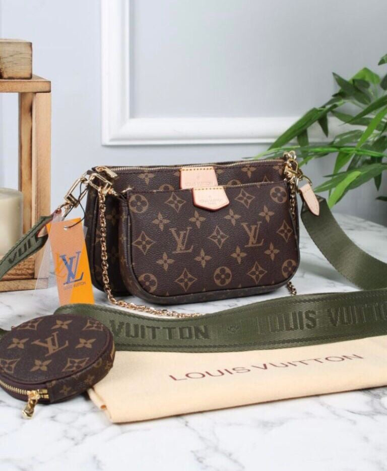 LOUIS VIUTTON Cross Body Bag with Brand Box- Green Strap