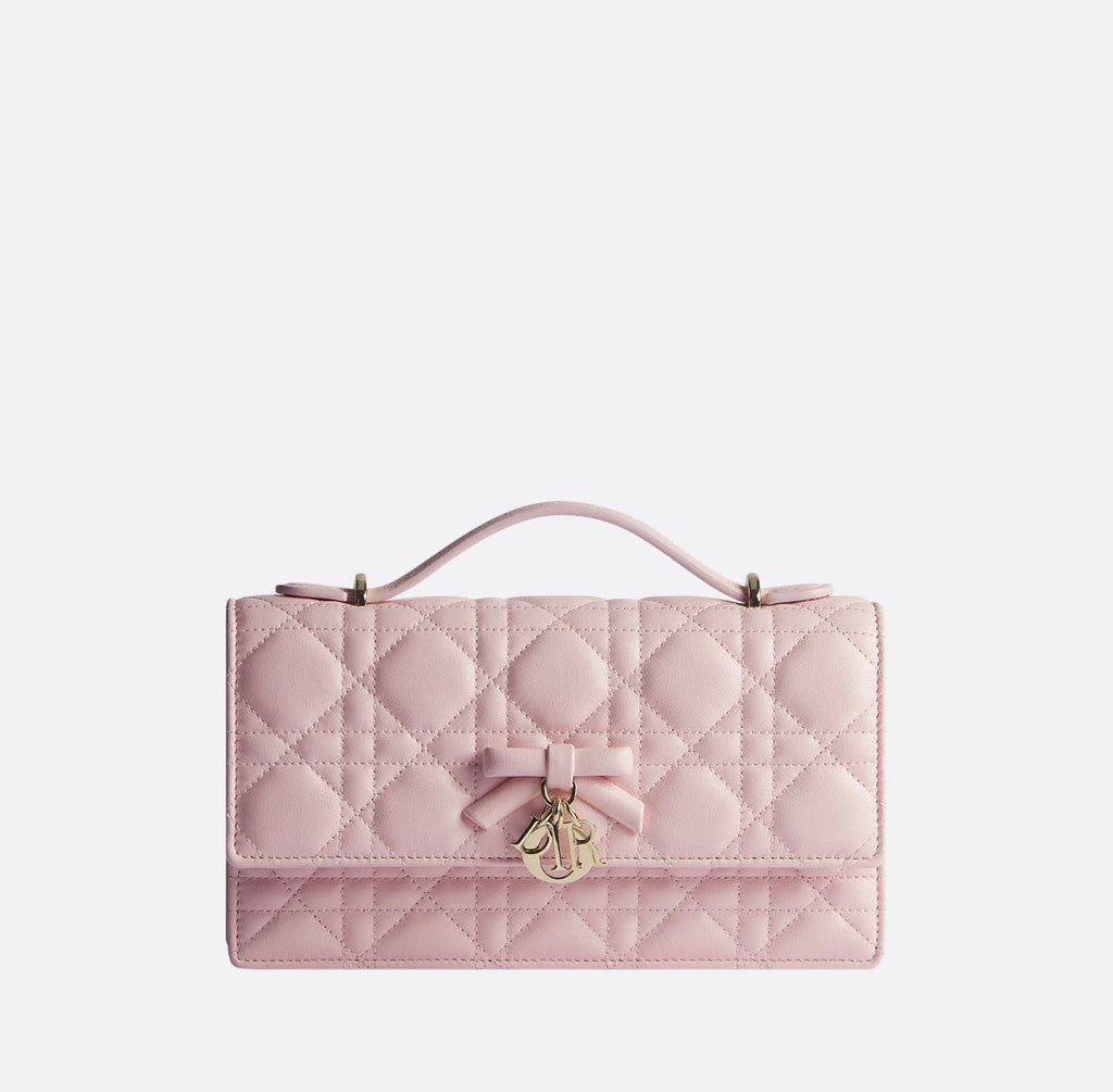Christian Dior Mini Soupir Pink Cannage Bag with Complete Packaging- Genuine Leather