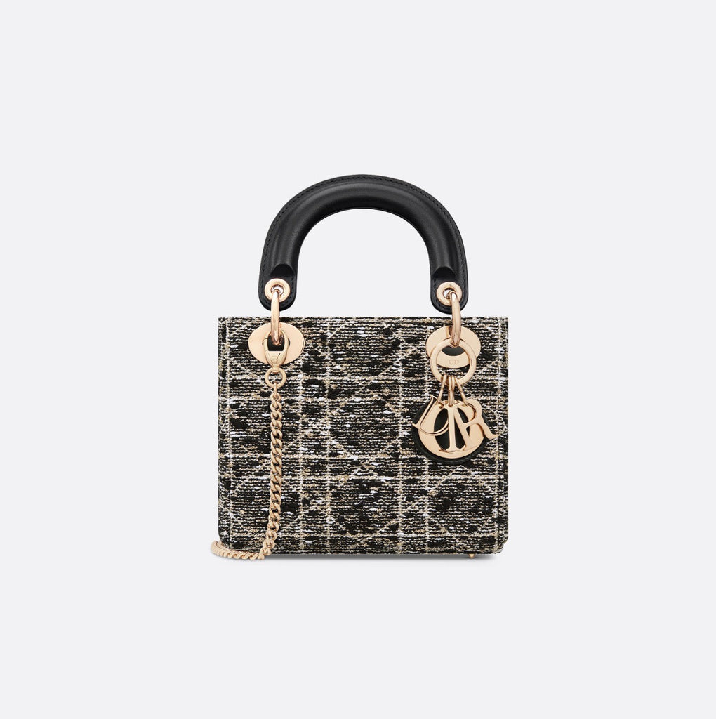 Christian Dior Small Lady Dior Tweed Bag with Brand Box
