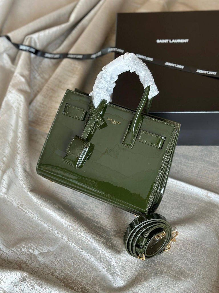 YSL Nano Tote Bag Patent Leather with Brand Box