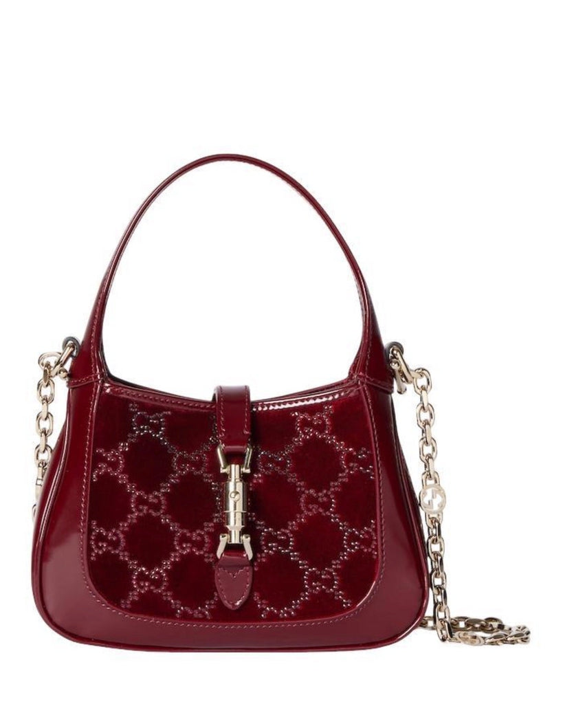 Gucci Jackie 1961 Crystal Mini in Gucci Ancora Velvet with Brand Box