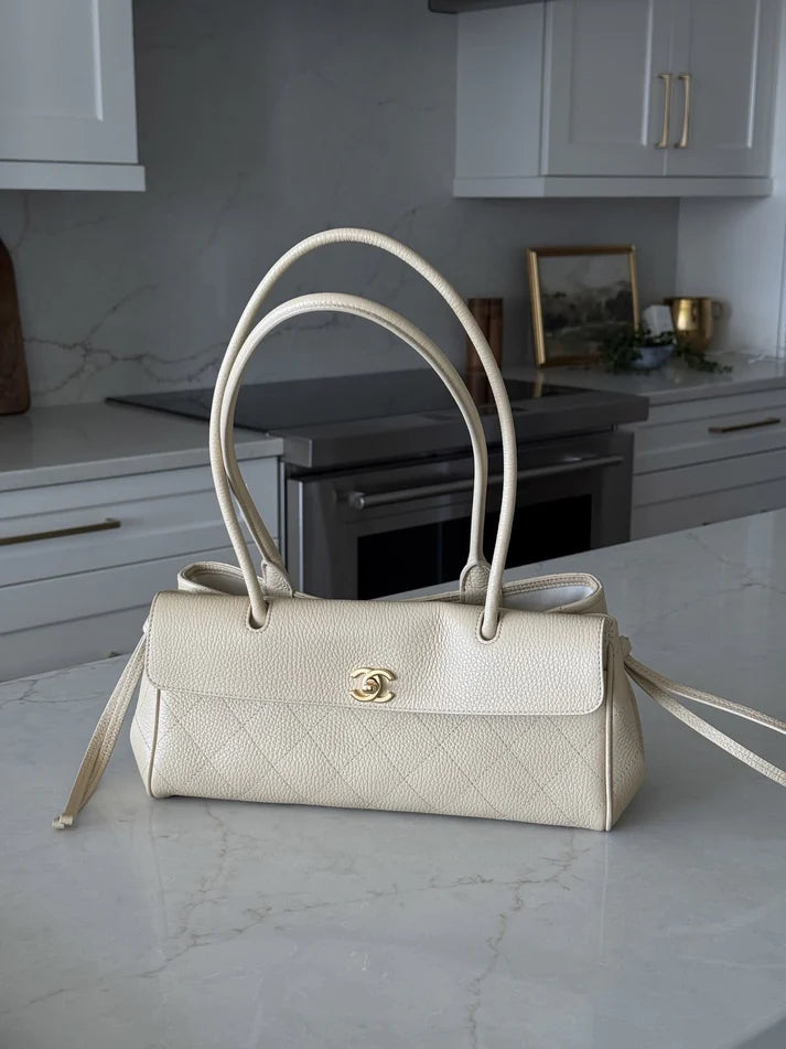CHANEL Vintage Cerf Small Tote with Brand Box- Genuine Leather