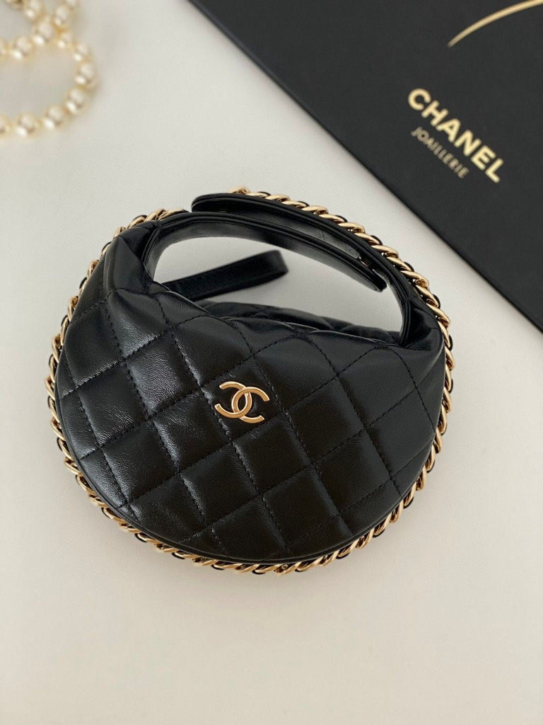 CHANEL Quilted Lambskin Chain Around Pouch with Brand Box