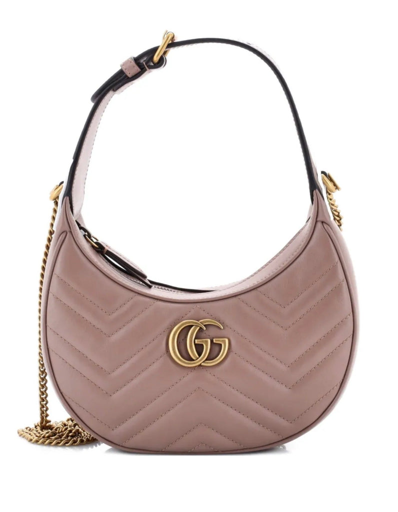 Gucci Marmont Half Moon Dusky Pink with Brand Box- Genuine Leather