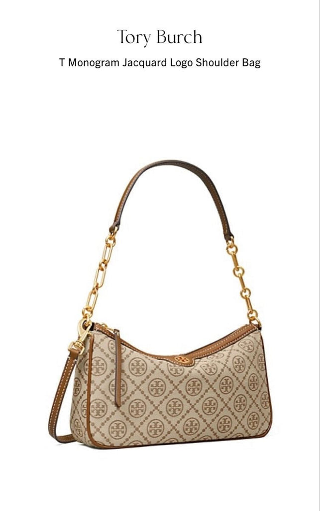 Tory Burch T Monogram Jacquard Studio Shoulder Bag with Brand Box